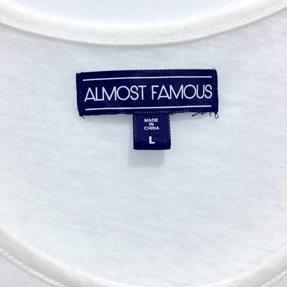 Almost Famous Juniors Hi Low White Fringe Top - Picture 4 of 7